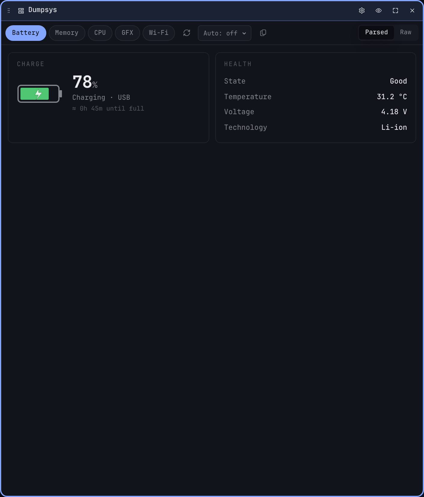 Dumpsys tile