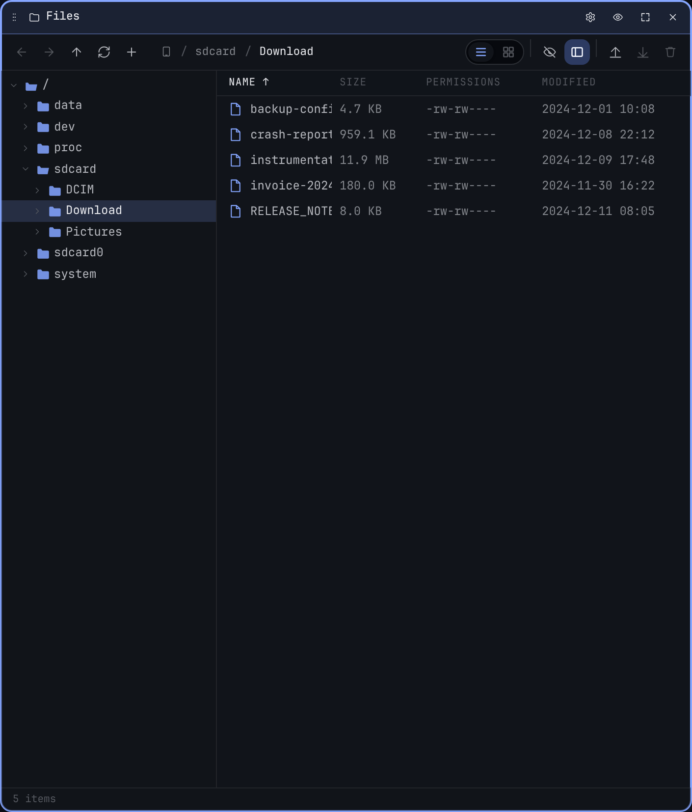Files tile